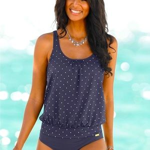 NWOT Dotted Oversized Tankini Top💦